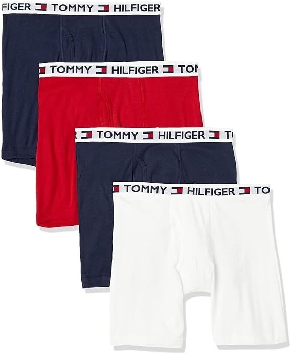 Tommy Hilfiger Men's Underwear Cotton Classics 4-pack Boxer Brief - Amazon Exclusive talla L