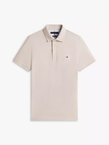 Tommy Hilfiger Slim Fit Stretch Pique Polo Smooth Taupe