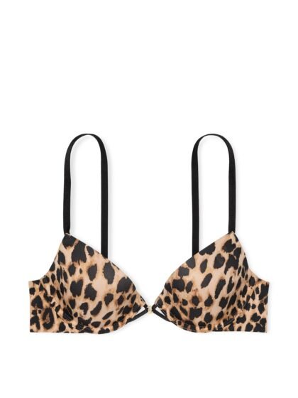 Very Sexy Smooth Lightly Lined Plunge Demi Bra Leopard Print