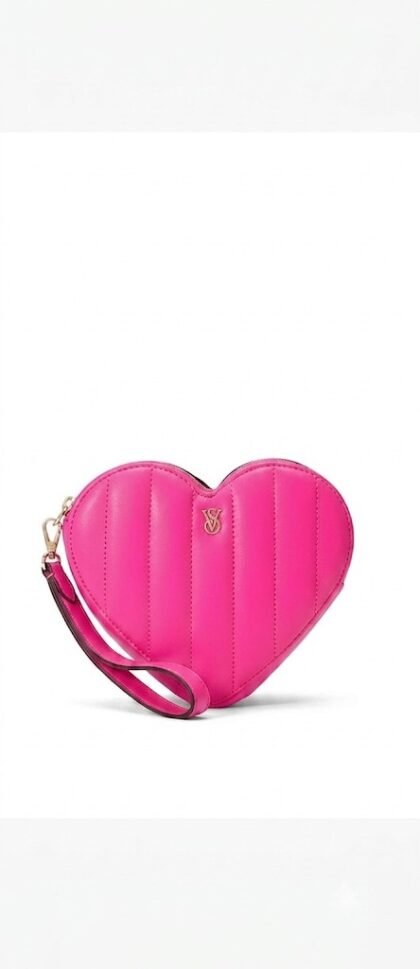 Victoria’s Secret Heart Wristlet Clutch in Forever Pink NWT