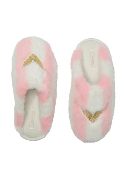 Victoria’s Secret Luxe Plush Closed-Toe Slippers Heritage Stripe