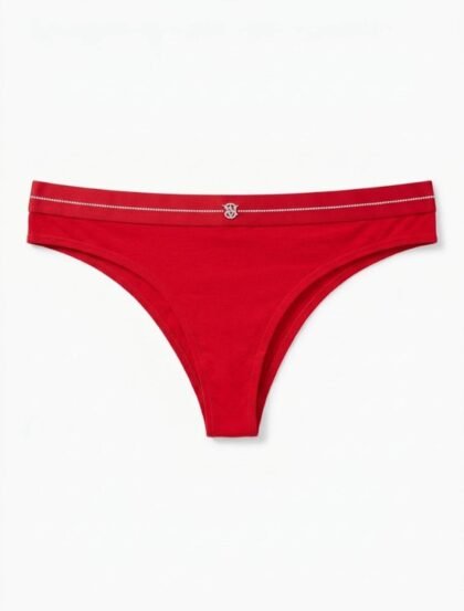 Pantaleta Victoria's Secret Talla M Negro de Algodón Elástico con Bordes Invisibles sin Marcas