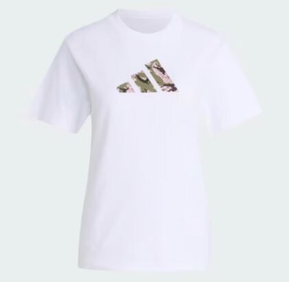 Camiseta Mujer Adidas Essentials 3-Stripes Blanco y Negro Ajuste Ceñido de Algodón Transpirable para Uso Diario