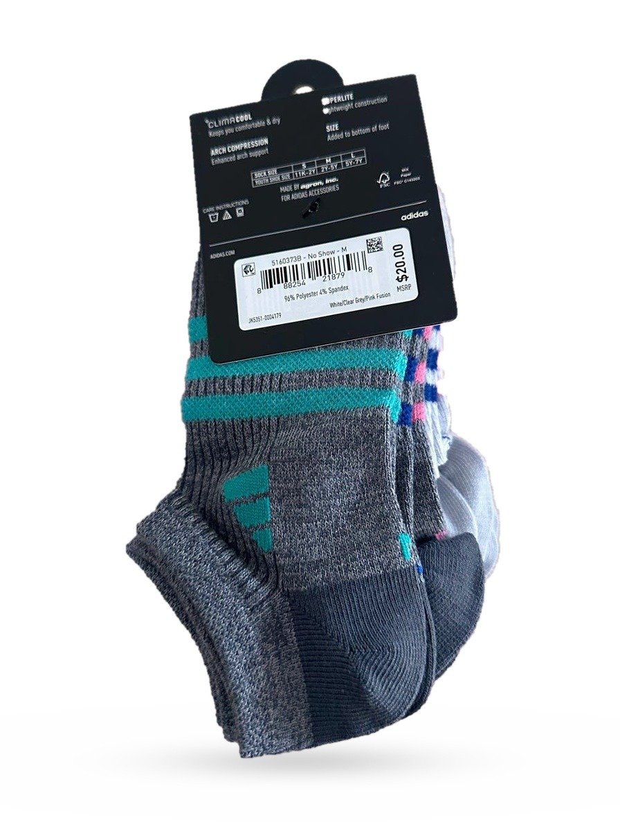 Medias Adidas Deportivas Crew Acolchadas con Tecnología de Control de Humedad y Soporte de Arco