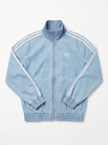 Chaqueta Deportiva de Mezclilla Adidas Originals Denim Firebird Track Top - Azul Claro (KW8757) - Talla S