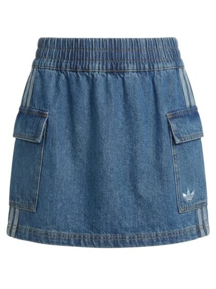 Falda Corta de Mezclilla Estilo Cargo Adidas Originals Indigo Cargo Skirt - Azul Medio (KL6548) - Talla S