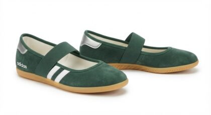 Zapatos Deportivos Casuales Adidas Originals Barreda Mary Jane - Verde Oscuro y Blanco con Suela de Goma (KJ2246) - Talla US 5 (EUR 36)