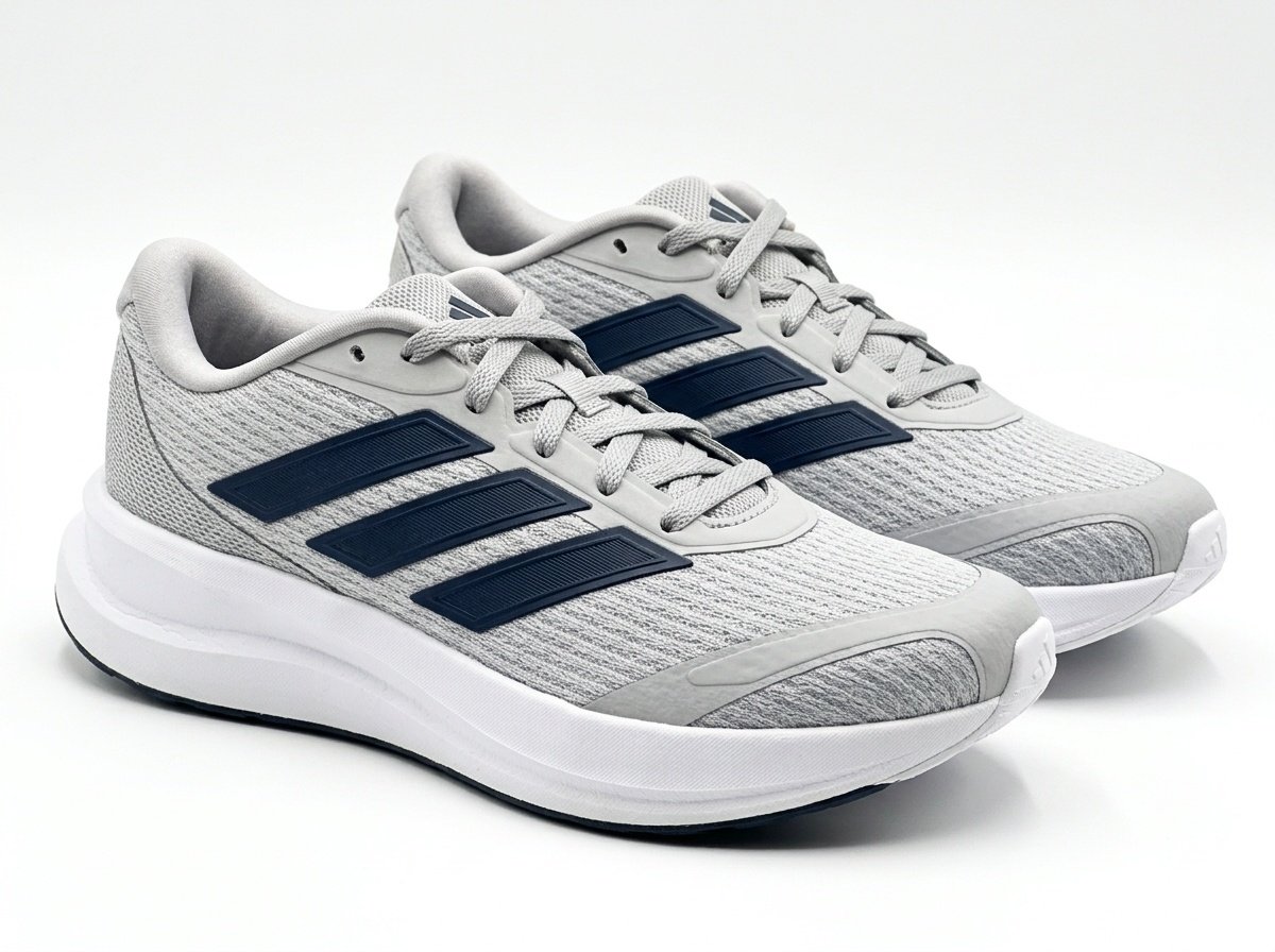 Zapatos Deportivos de Running para Hombre Adidas Runfalcon 6 (IH9527) - Gris Claro con Azul Marino - Talla US 8.5