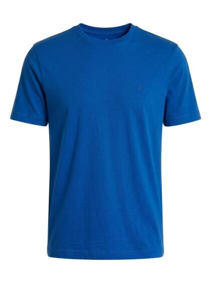 Franela Camiseta Nautica 100% Algodón - Azul Rey (Bright Cobalt) - Talla M para Hombre