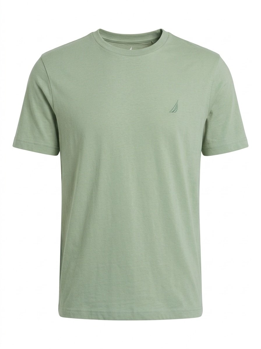 Franela Camiseta Nautica 100% Algodón - Verde Salvia Claro (Sage Green) - Talla XXL para Hombre
