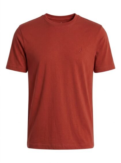 Franela Camiseta Nautica 100% Algodón - Rojo Terracota (Cinnabar) - Talla XL para Hombre