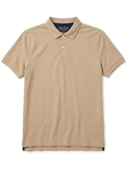 Chemise Polo Nautica Performance Deck Classic Fit - Beige Arena (Camel Heather) - Talla XL para Hombre