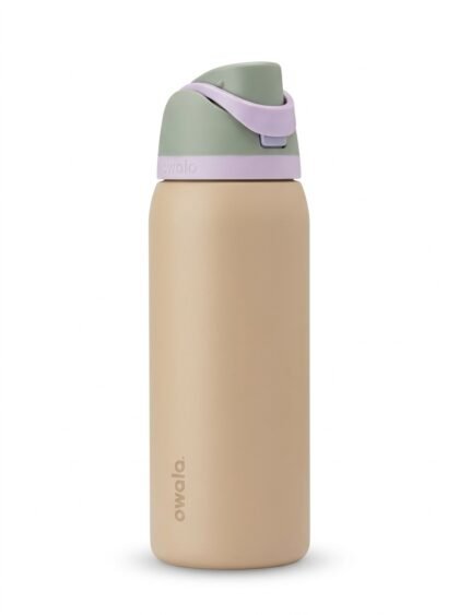 Termo Botella Owala FreeSip de Acero Inoxidable - Arena, Verde Salvia y Lila (Beachfront) - 32 oz