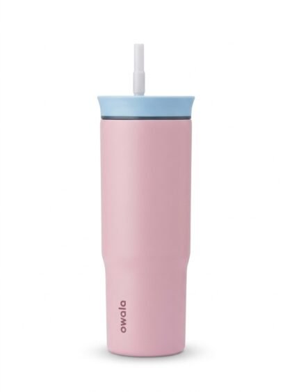 Vaso Térmico Owala Tumbler de Acero Inoxidable con Pitillo - Rosa y Azul (Pink Skies) - 24 oz