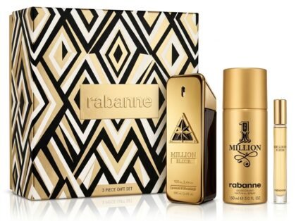 Set de Regalo Paco Rabanne 1 Million Gold Elixir Parfum Intense - 3.4 oz (3 Piezas) para Hombre