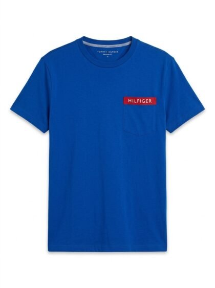 Franela Camiseta con Bolsillo Tommy Hilfiger Regular Fit - Azul Rey (Cobalt Blue) - Talla M para Hombre