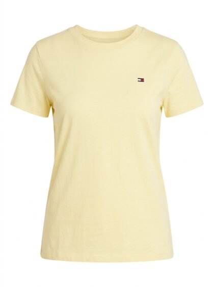 Franela Camiseta Tommy Hilfiger Cuello Redondo - Amarillo Pastel (Yellow) - Talla L para Mujer