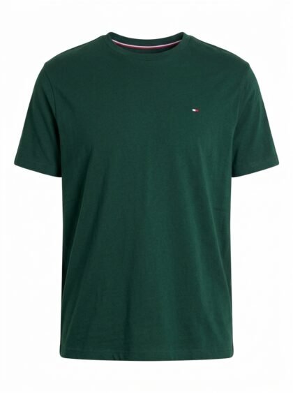 Franela Camiseta Tommy Hilfiger Cuello Redondo - Verde Bosque Oscuro (Forest Green) - Talla XL para Hombre
