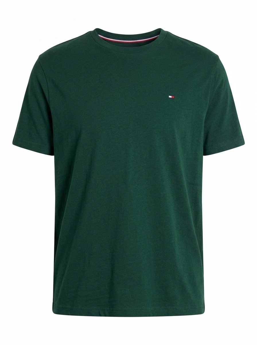 Franela Camiseta Tommy Hilfiger Cuello Redondo - Verde Bosque Oscuro (Forest Green) - Talla XL para Hombre