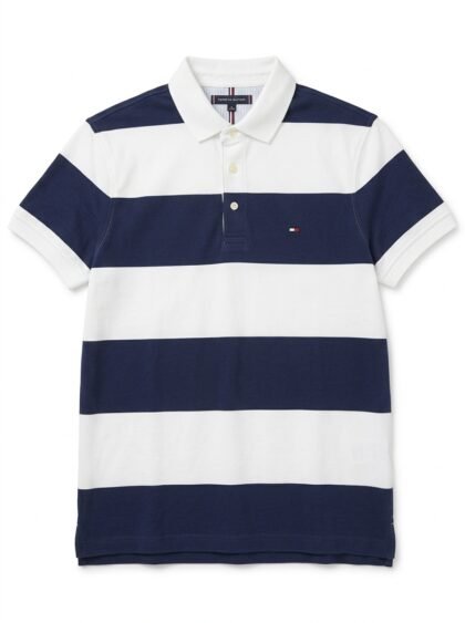 Chemise Polo Tommy Hilfiger Rayas Azul Marino y Blanco - Talla L para Hombre