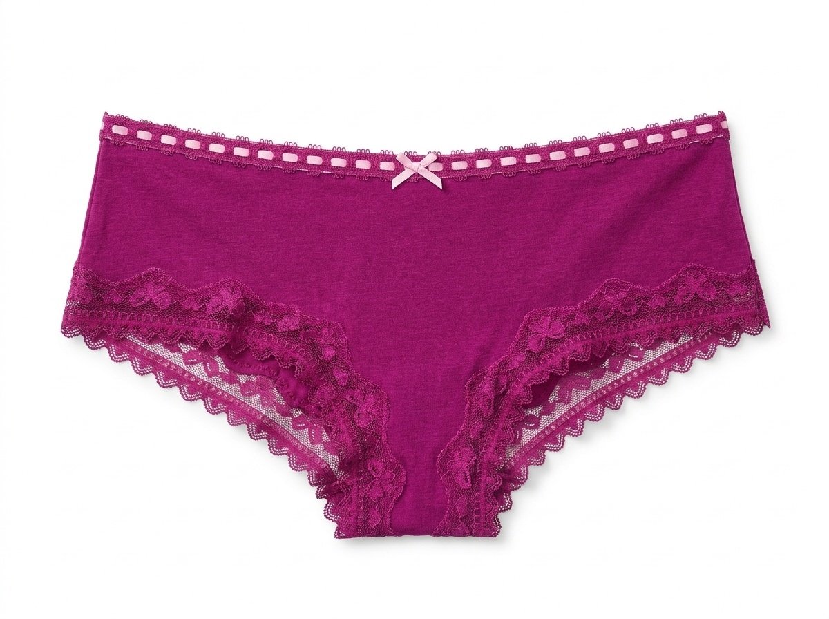 Panty Cachetero / Cheeky con Encaje y Cinta en Cintura Victoria's Secret - Fucsia Mora / Magenta (7TVL) - Talla M