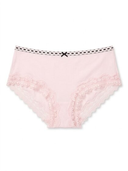 Panty Victoria's Secret Rosa Pastel con Encaje y Lazo Negro Talla L